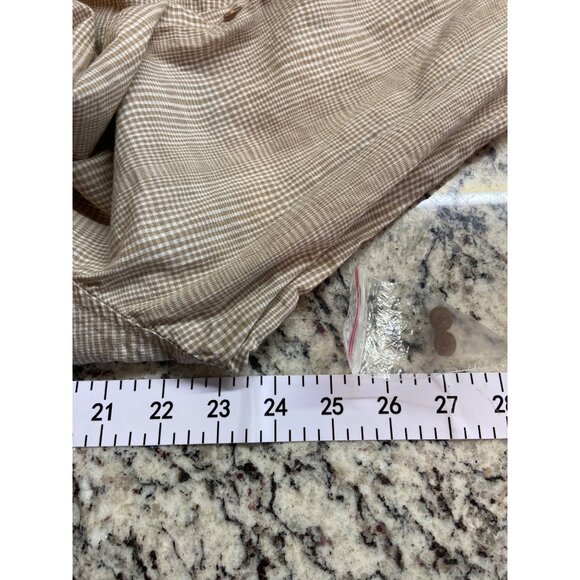 Kim Rogers Womens Gingham Button Up Shirt XL Tan Long Sleeve Preppy Lt Academia - Picture 5 of 6